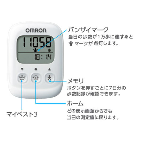 【プレゼント3000P】操作シンプル歩数計