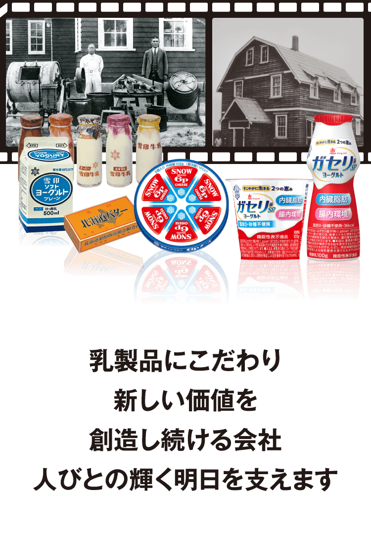 乳製品にこだわり新しい価値を創造し続ける会社　人びとの輝く明日を支えます