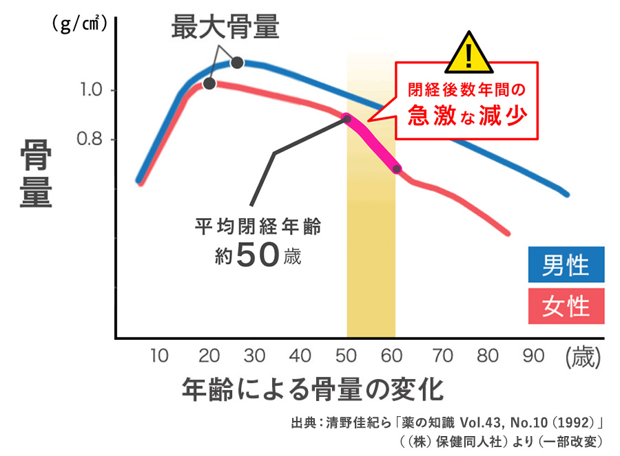 年齢による骨量の変化